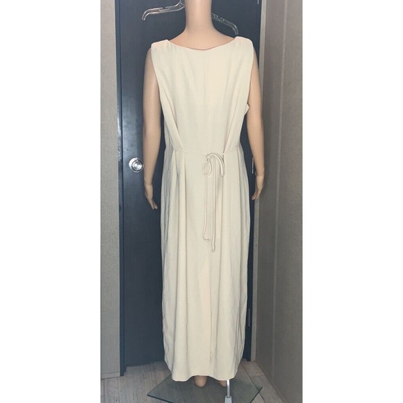Anna Maxwell size 16w beige maxi dress with tie waist - Picture 2 of 11